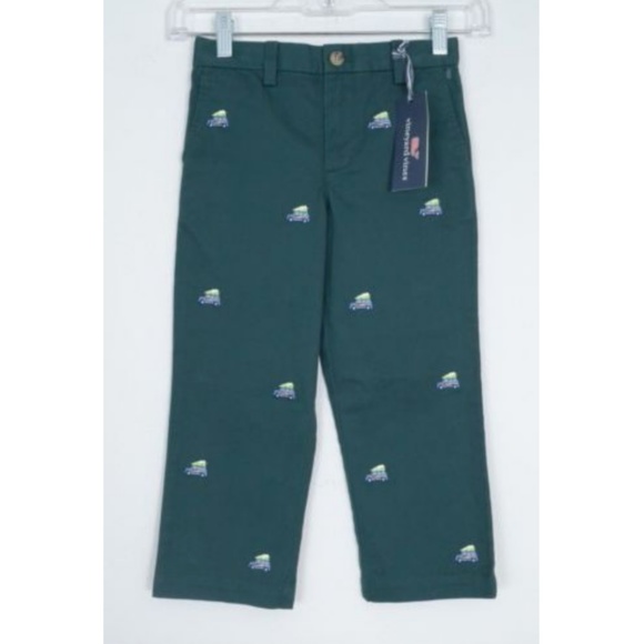 Vineyard Vines Boys Green Truck Tree Pants Breaker - Picture 1 of 4